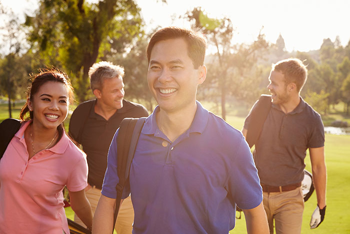 People playing golf